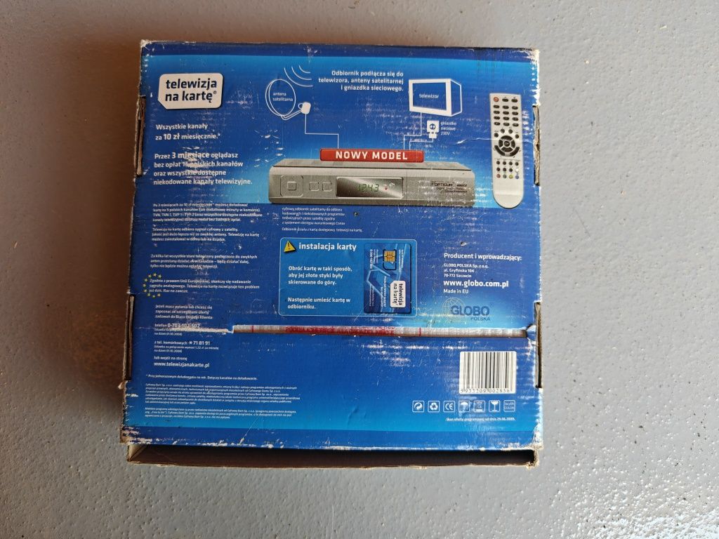 Dekoder telewizja na karte z kartą Globo satelitarny fta