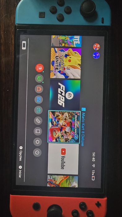 Nintendo Switch OLED + Cartão 256GB + Vidro Temperado — Como Nova!