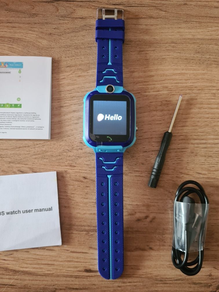 Smartwatch Kids Q12 Blue Zegarek dla dziecka SIM Kamerka Lokalizator