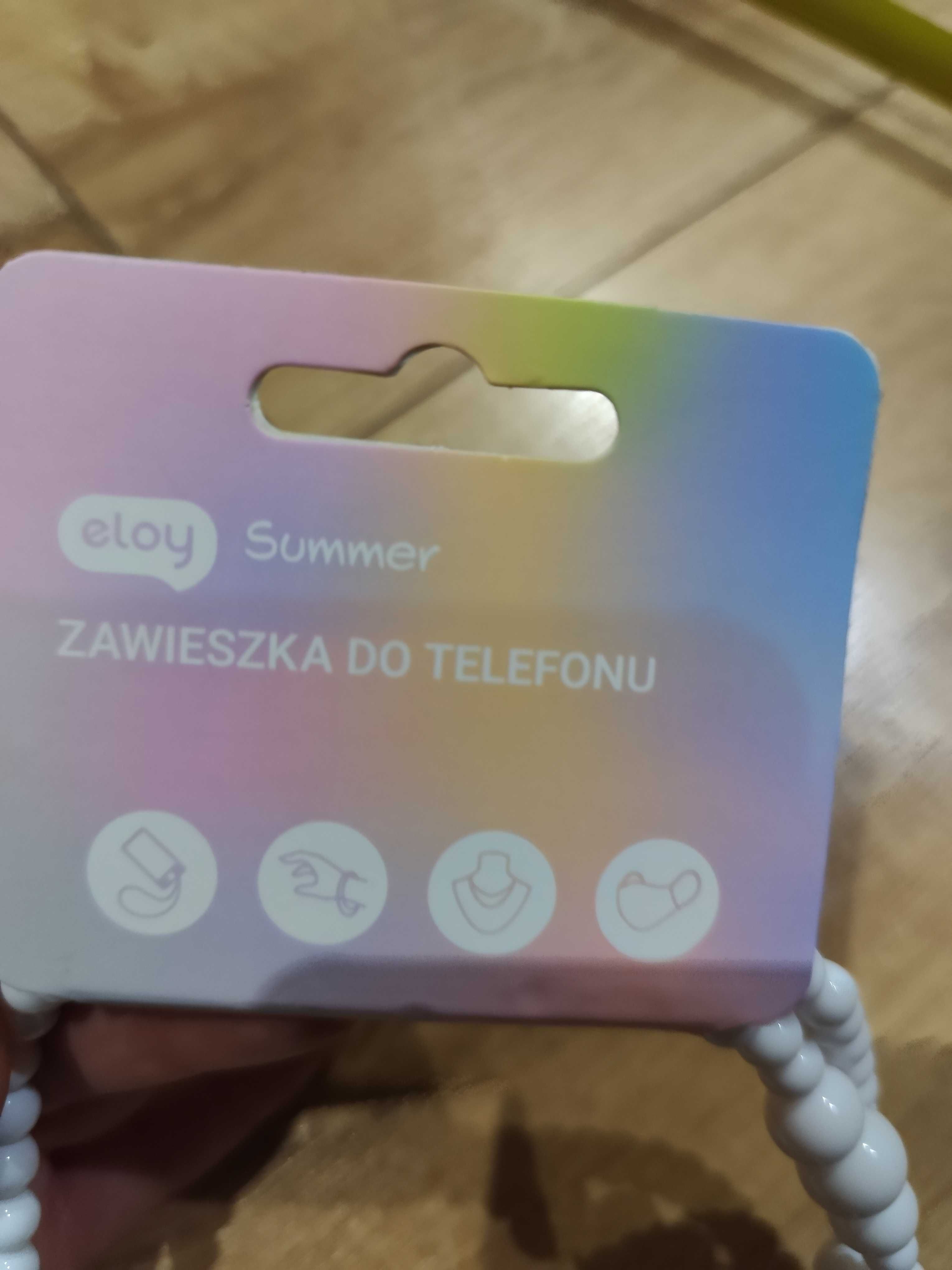 białe koraliki zawieszka do telefonu smycz nowa