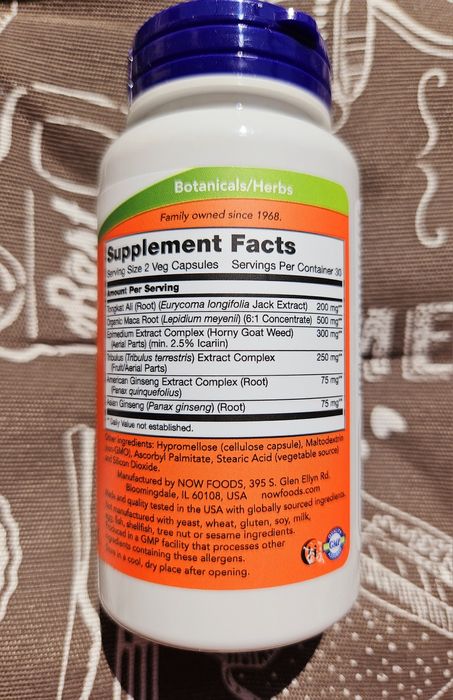 Now Foods TestoJack 100 200 300 бустер тестостерона 60 120 шт