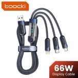 Kabel do ładowania 66W Toocki 3 W 1 Typu C Micro Lightning