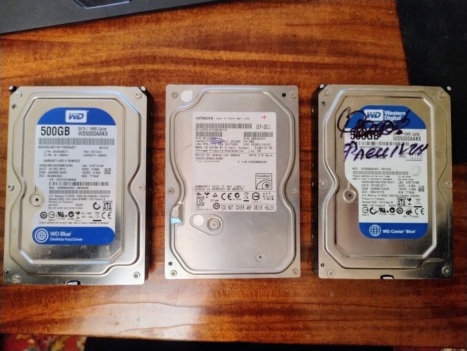 Жёсткие диски для ПК SATA/3.5/500 GB/WD/Hitachi