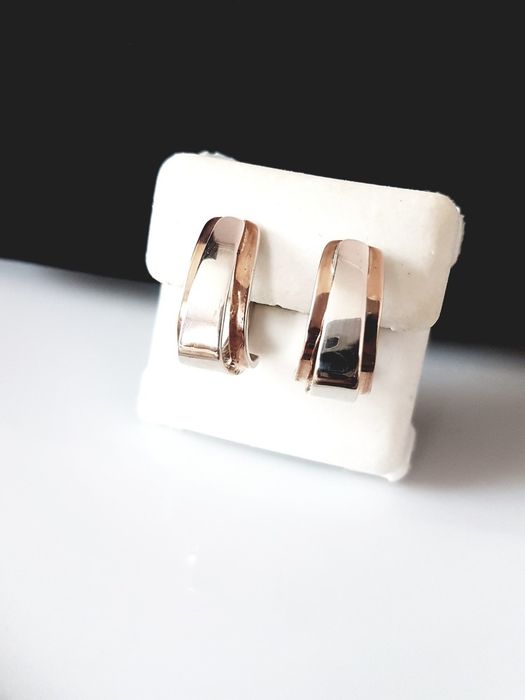 Обворожительные серебряные серьги с золотой напаечкой