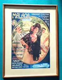 Reprint starego hiszpańskiego plakatu MALAGA
