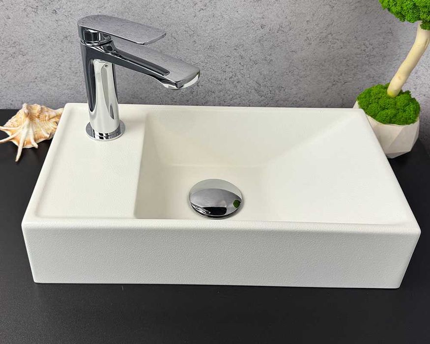 Умивальник «Естель» L Біла шагрень 400х220 прямокутний