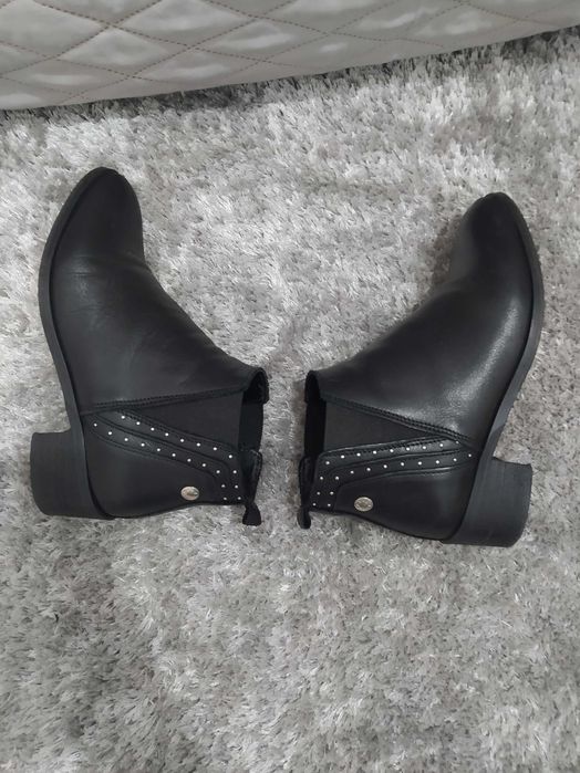 Botas pretas de pele genuína tamanho 37 novas Drakart