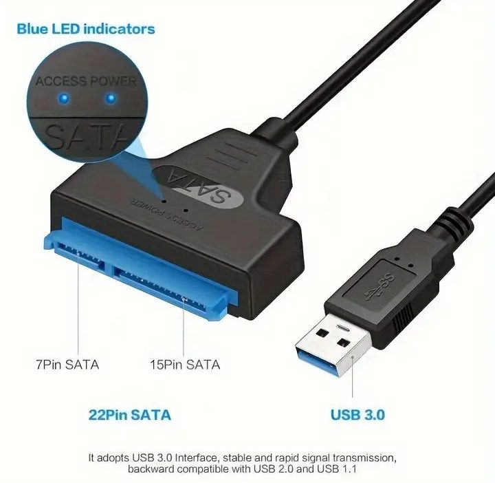 Kabel SATA Na USB 3.0 / 2.0 Do 6 Gb/s Dla 2,5-calowego