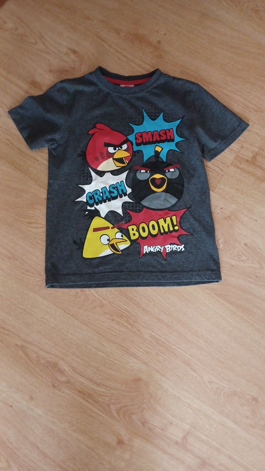 4 koszulki t-shirty 7/8 lat 128 F&F, Angry Bird, Fruit of the look