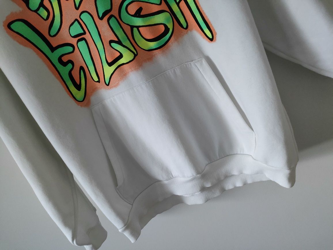 Biała bluza long fit Bershka billie Eilish S