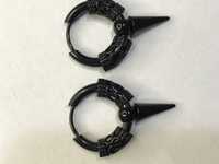 Kolczyki czarne gothic style  ze stali nierdzewnej 12mmx2.5