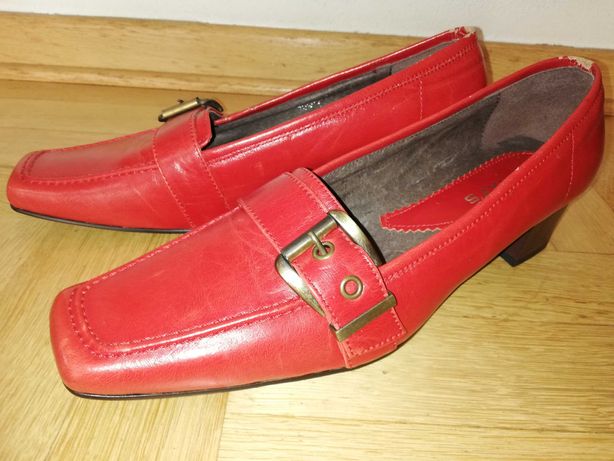 Czerwone pantofle rozm. 40/41 obcas 5 cm