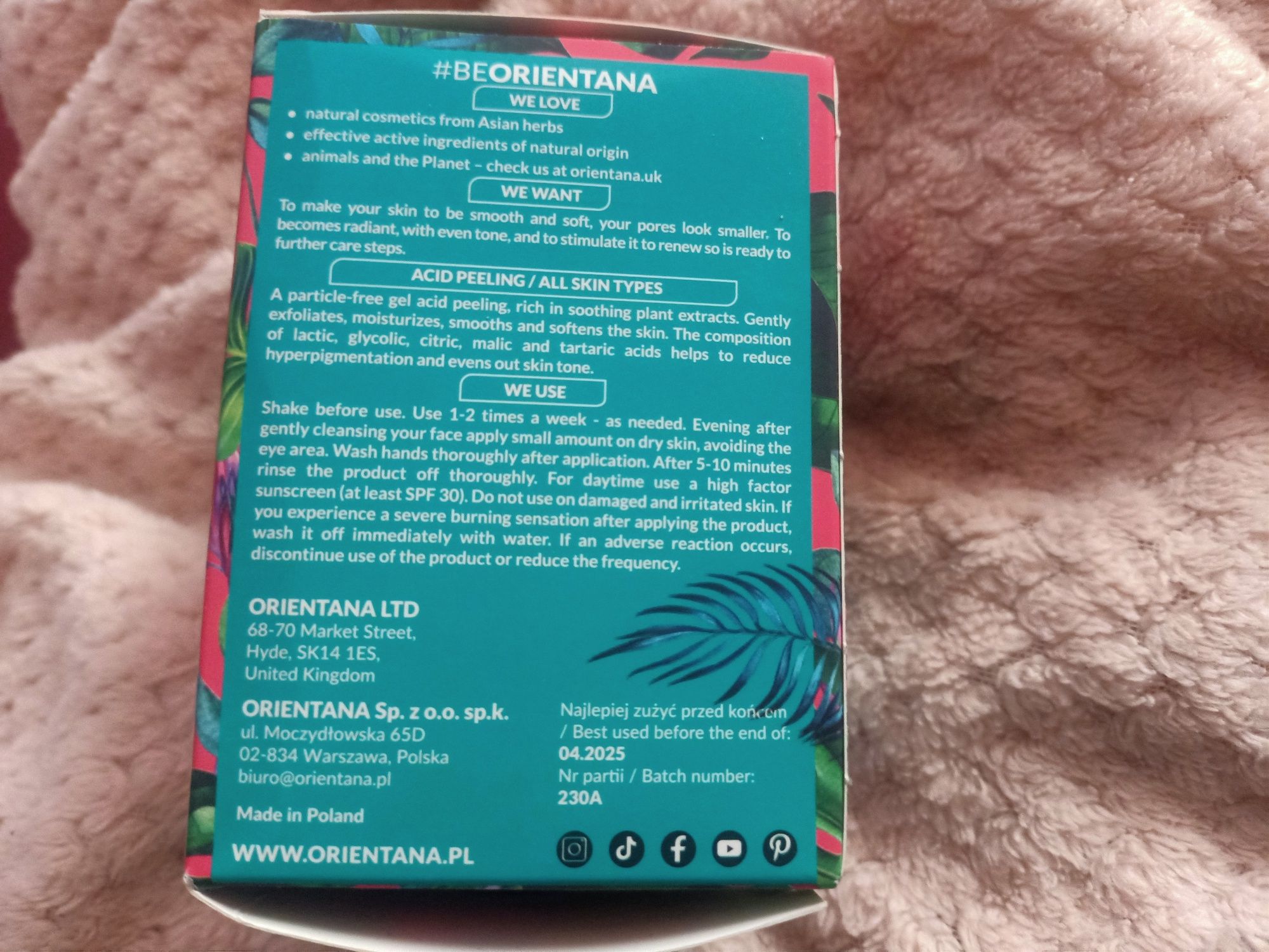 Orientana Hello Daktyl peeling kwasowy do twarzy