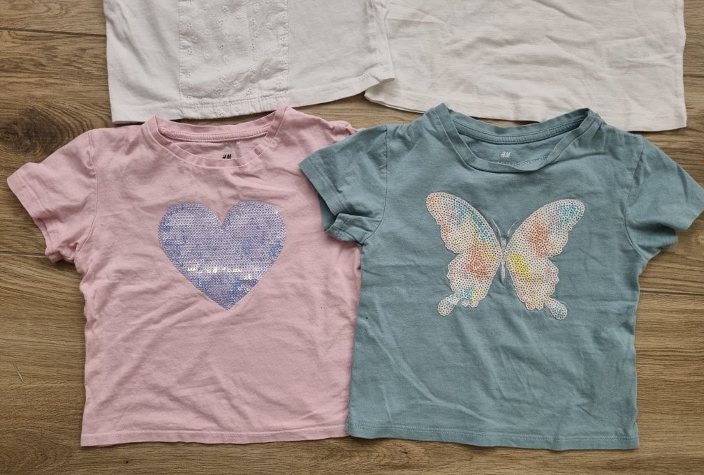 4 x t-shirt koszulka dla dziewczynki rozm. 98 / H&M / Zara / Cool Club