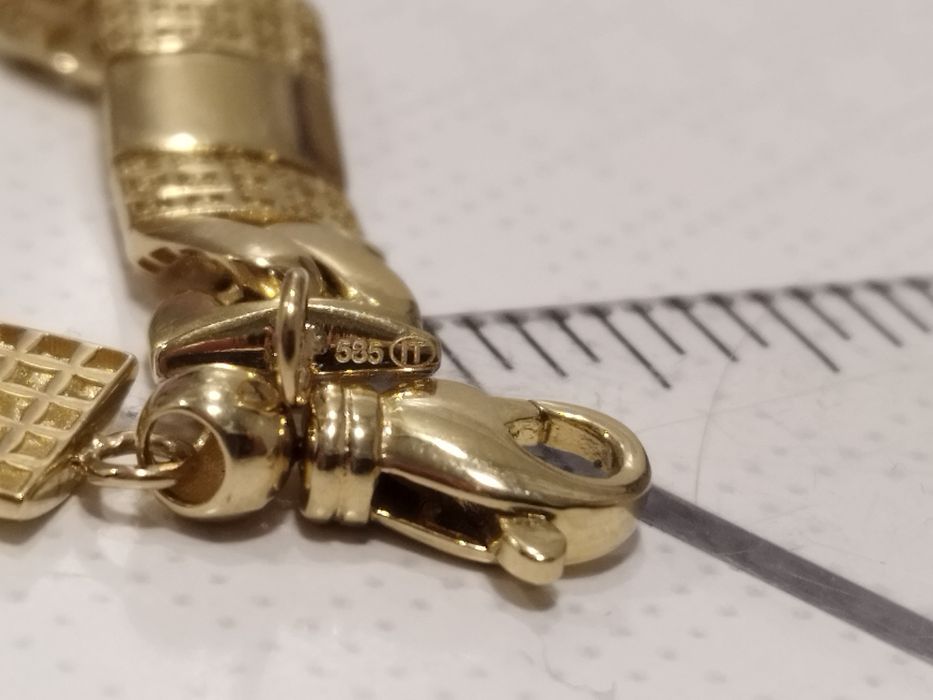 Piękna Nowa złota bransoletka 585 14k 10.88gr 18cm unikat!!