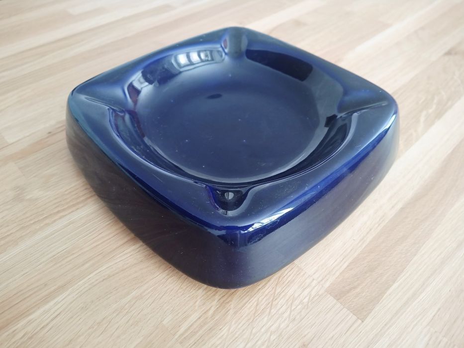 popielnica ceramiczna szkliwiona PRL retro piękna popielniczka made PL