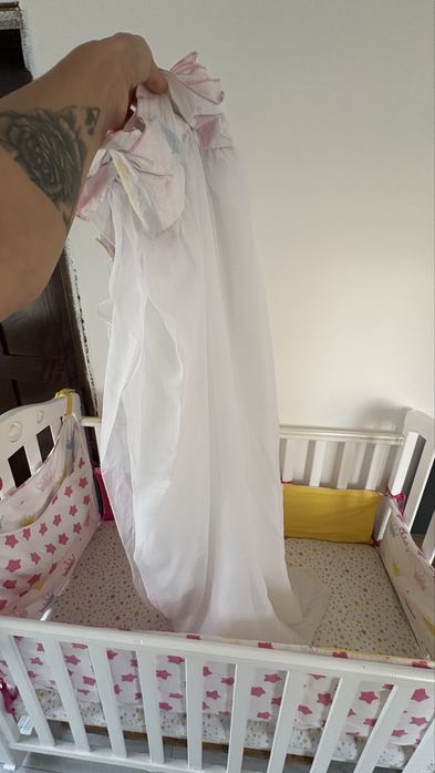 Мʼякі бортики для дитячої кроватки , наволочка для матраса, балдахін