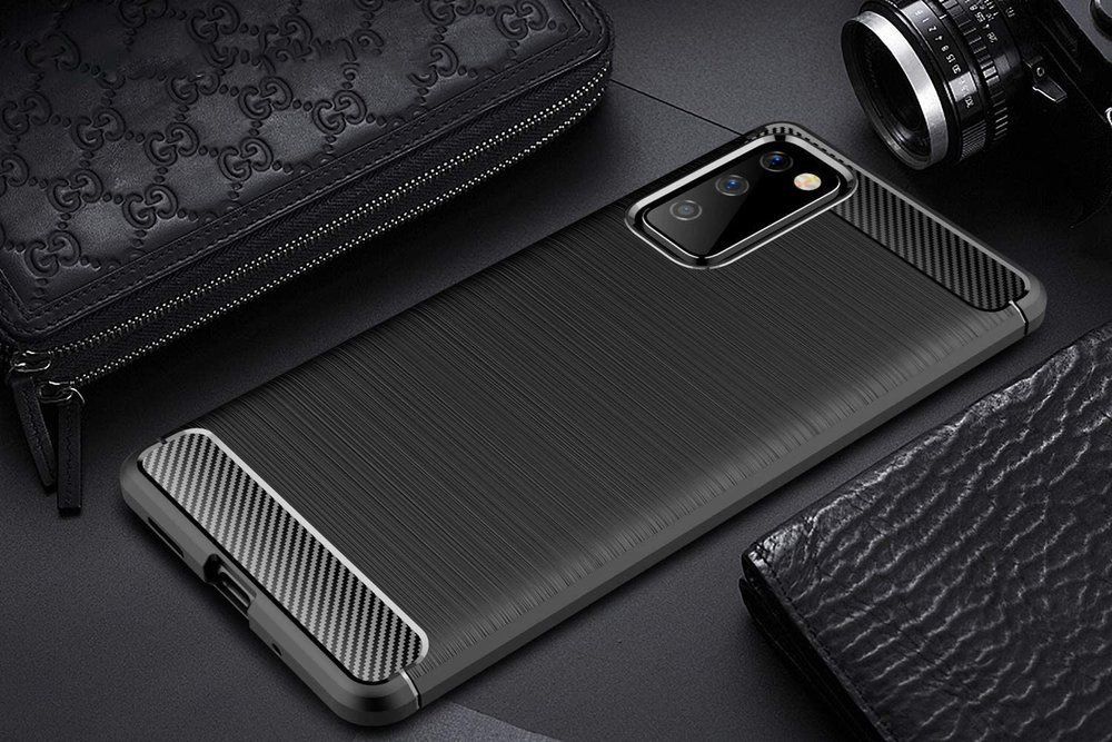 Etui Carbon Case + Szkło Hartowane Do Samsung Galaxy S20 Fe