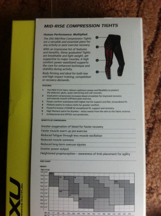 Spodnie legginsy getry do biegania jogging kompresyjne 2XU Norwegia X