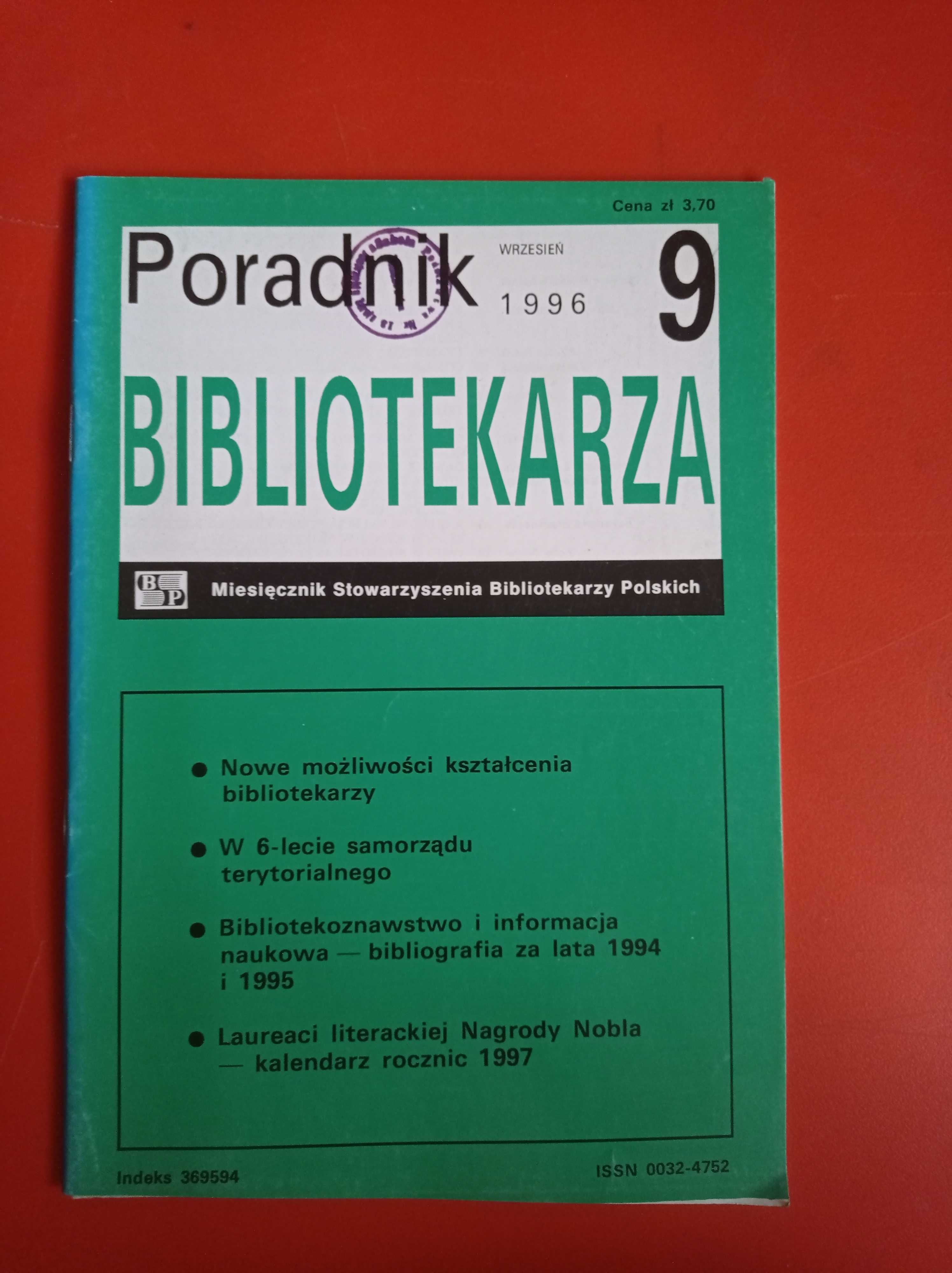 Poradnik Bibliotekarza, nr 9/1996, wrzesień 1996