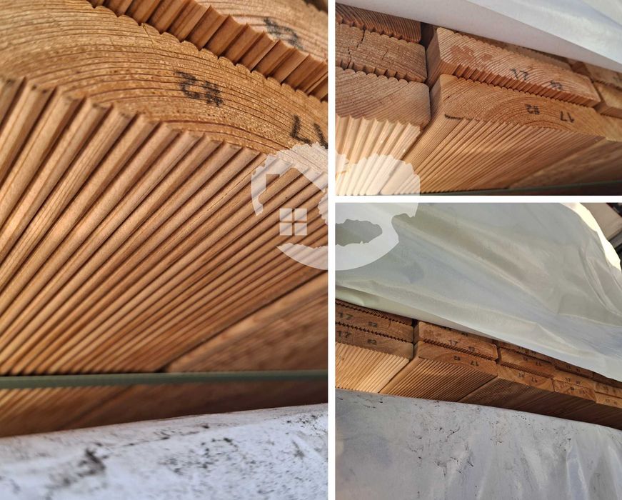 Deska tarasowa ryfel / gładka Modrzew Kanadyjski 27x143mm Kl. VEH Top