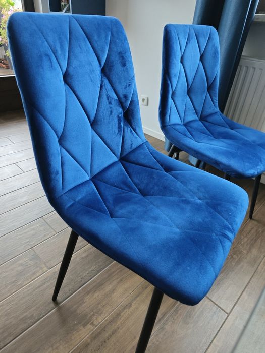 Niebieskie krzesła do jadalni*4
