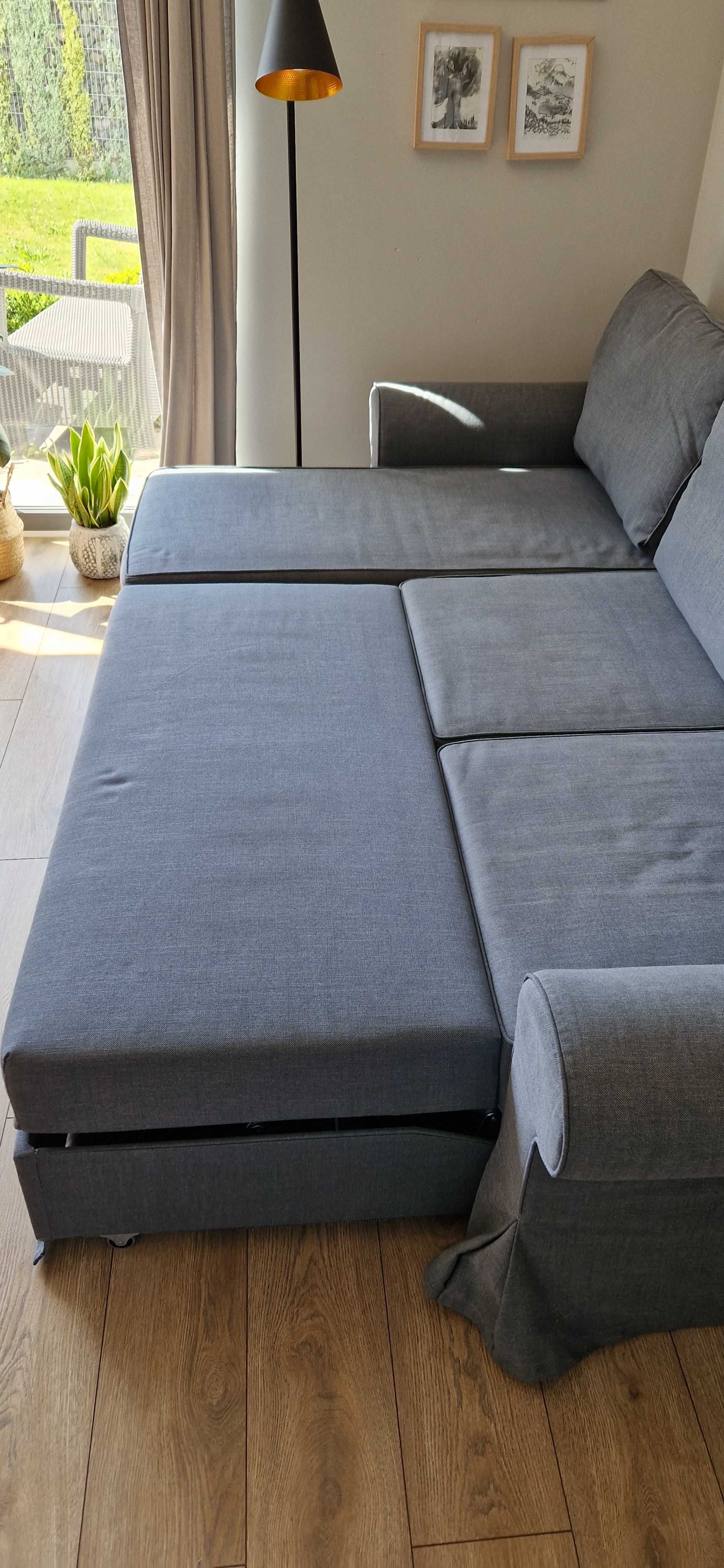 Sofa 3-osobowa z szezlongiem Ektorp i funkcją spania