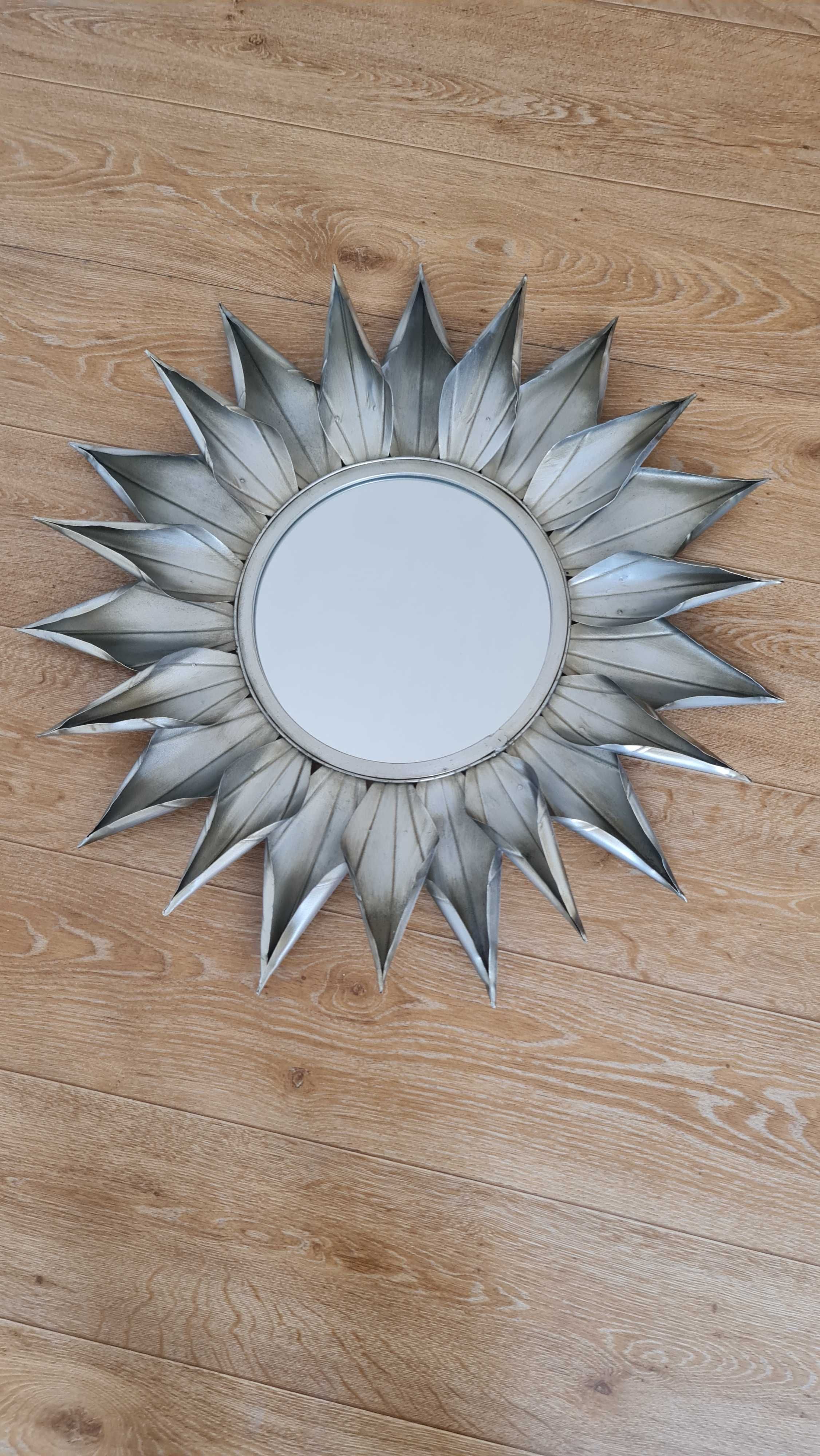 Lustro słonce, 72cm, srebrne. Sunburst Mirror