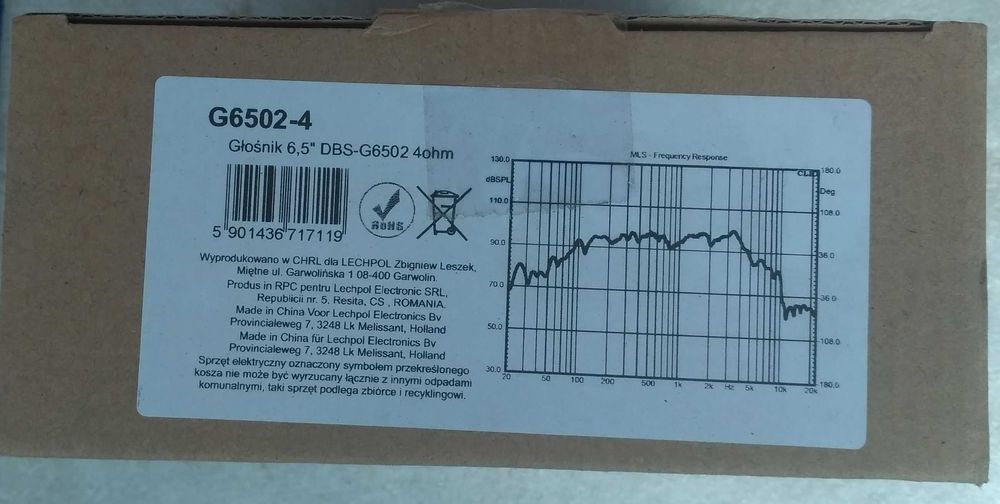 DBS G 6502-1502 дадинамик 4 ом и 8 ом,