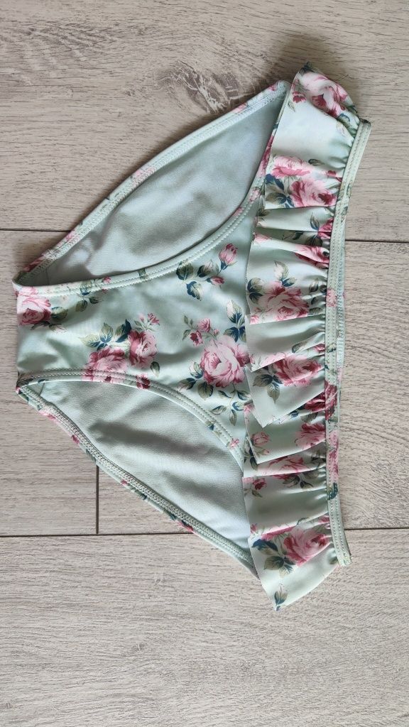 H&M 134 140 strój kąpielowy bikini kostium kwiaty newbie dwuczęściowy