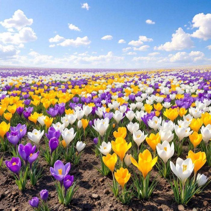 Cebulki KROKUSÓW 50 szt mix kolorów cebulek Kwiatów Krokusy Krokus XXL