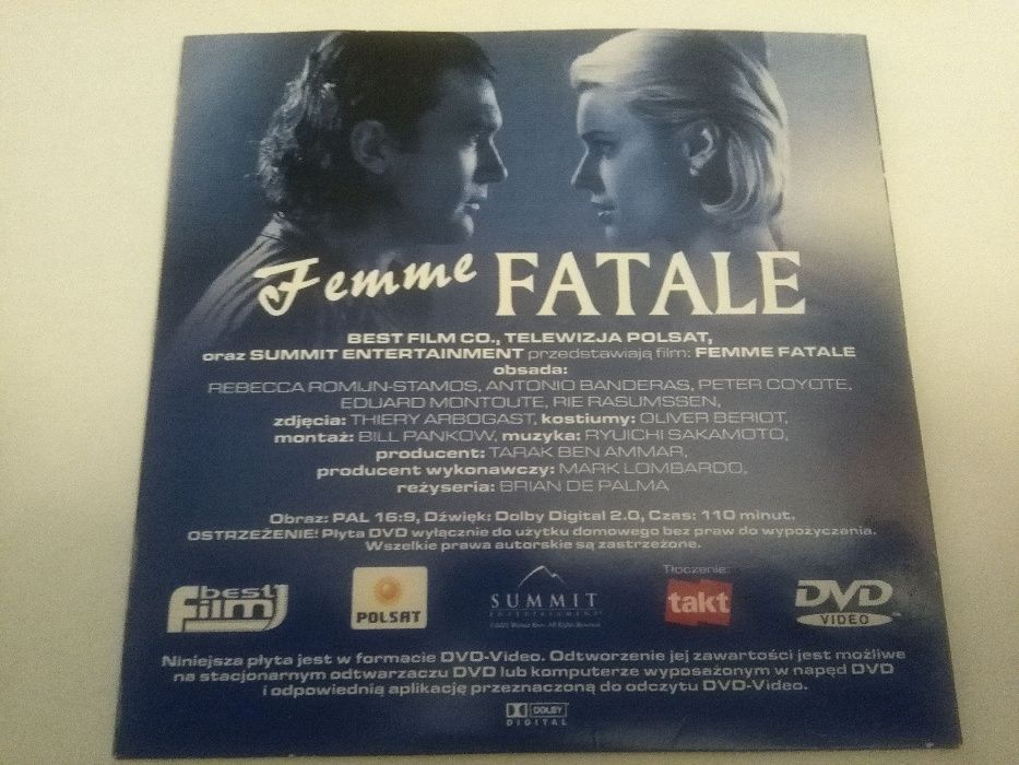 Płyta DVD film Femme Fatale 2002 DePalma Banderas Romijn-Stamos napisy