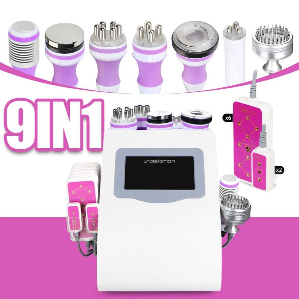 Maquina Pink 9in1 Lipo Laser + Cavitação+RF Corporal e Facial+Vácuo RF