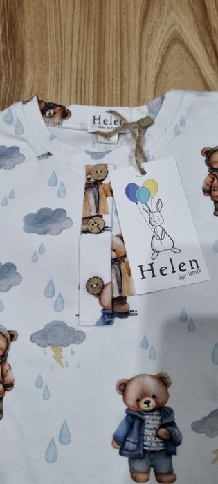 Bluzka z długim rękawem Helen misie  chłopiec roz.92 NOWA!