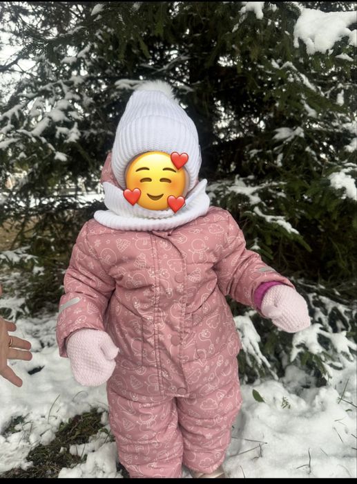 Зимовий комбінезон  та курточка на флісі 86см Sinsay шапка +шарф