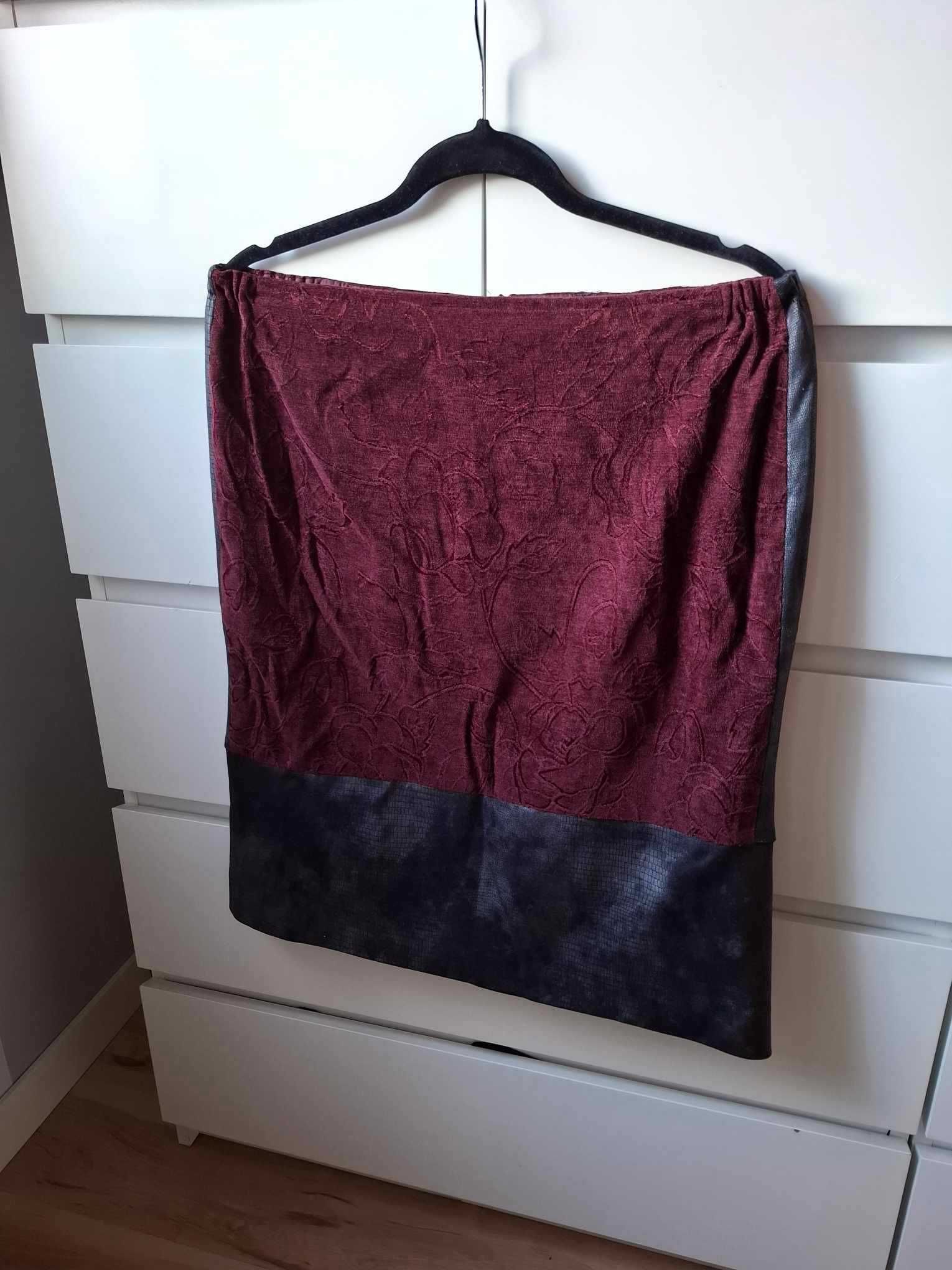 XL Amadeusz bordowa burgundowa spódnica vintage retro bordowy szara