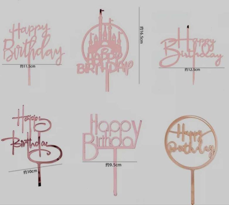 Дзеркальний топпер прикраси на торт один рік one з днем народження