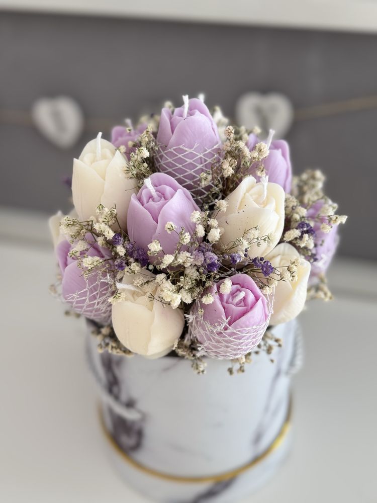 Luksusowy bukiet z świec sojowych / Candle Flower Box