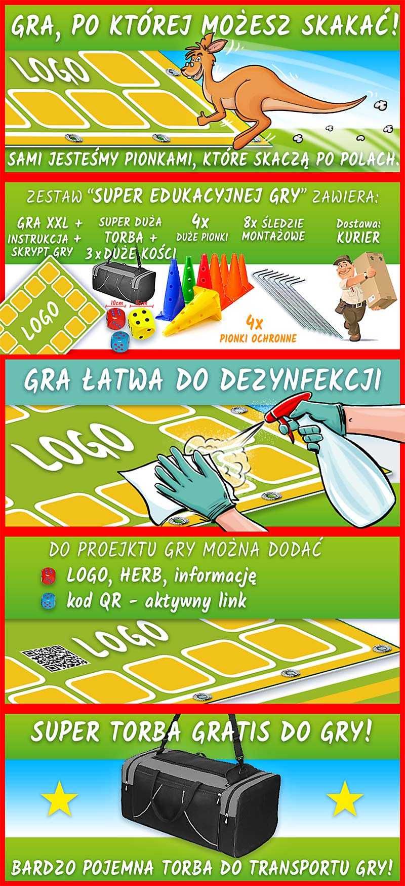 gra XXL LEGENDY POLSKIE dla DZIECI do skakania, nauki i zabawy 4,2x3 m