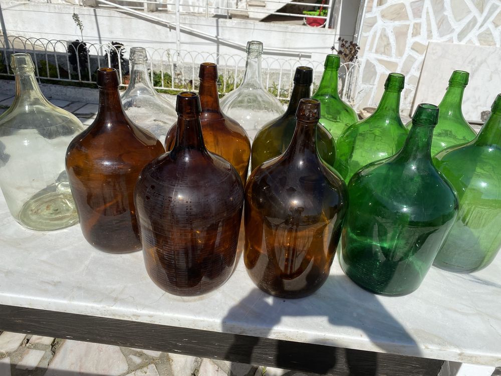 Garrafão de Vidro verde, castanho ou transparente