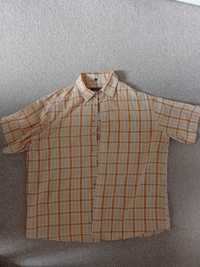 Koszula męska wzór kratka kolor żółty krótki rękaw r.XXL