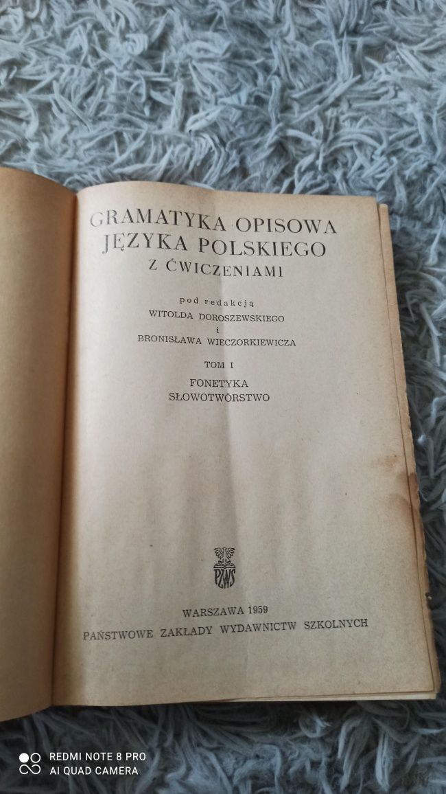 Dwie książki dwie części Gramatyka opisowa języka polskiego