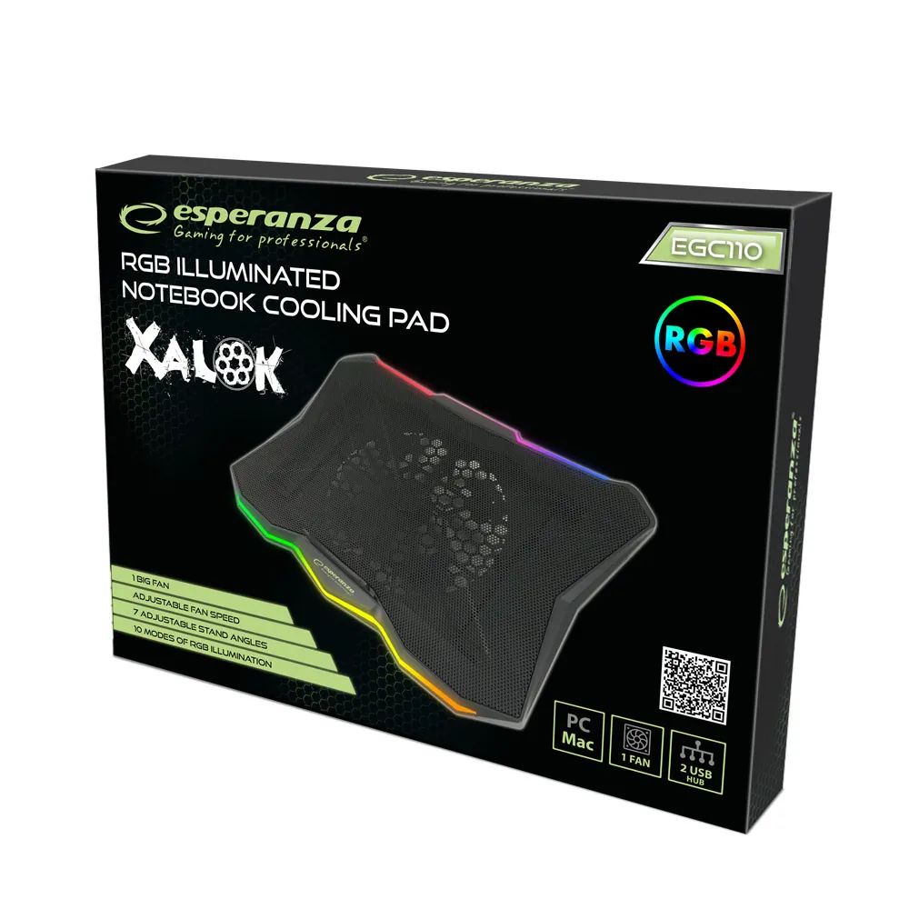 Gamingowa podstawka chłodząca pod laptopa podświetlana LED RGB EGC110