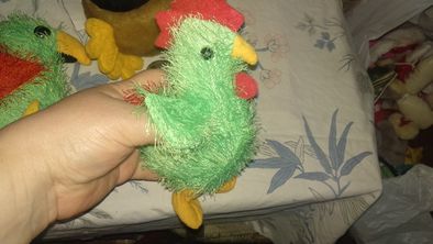 набор 3шт игрушка мягкая фирменный петух курица птичка травка присоска