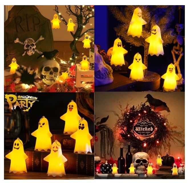 Dekoracyjne lampiony/latarnie na Halloween wzór duchów 5 sztuk
