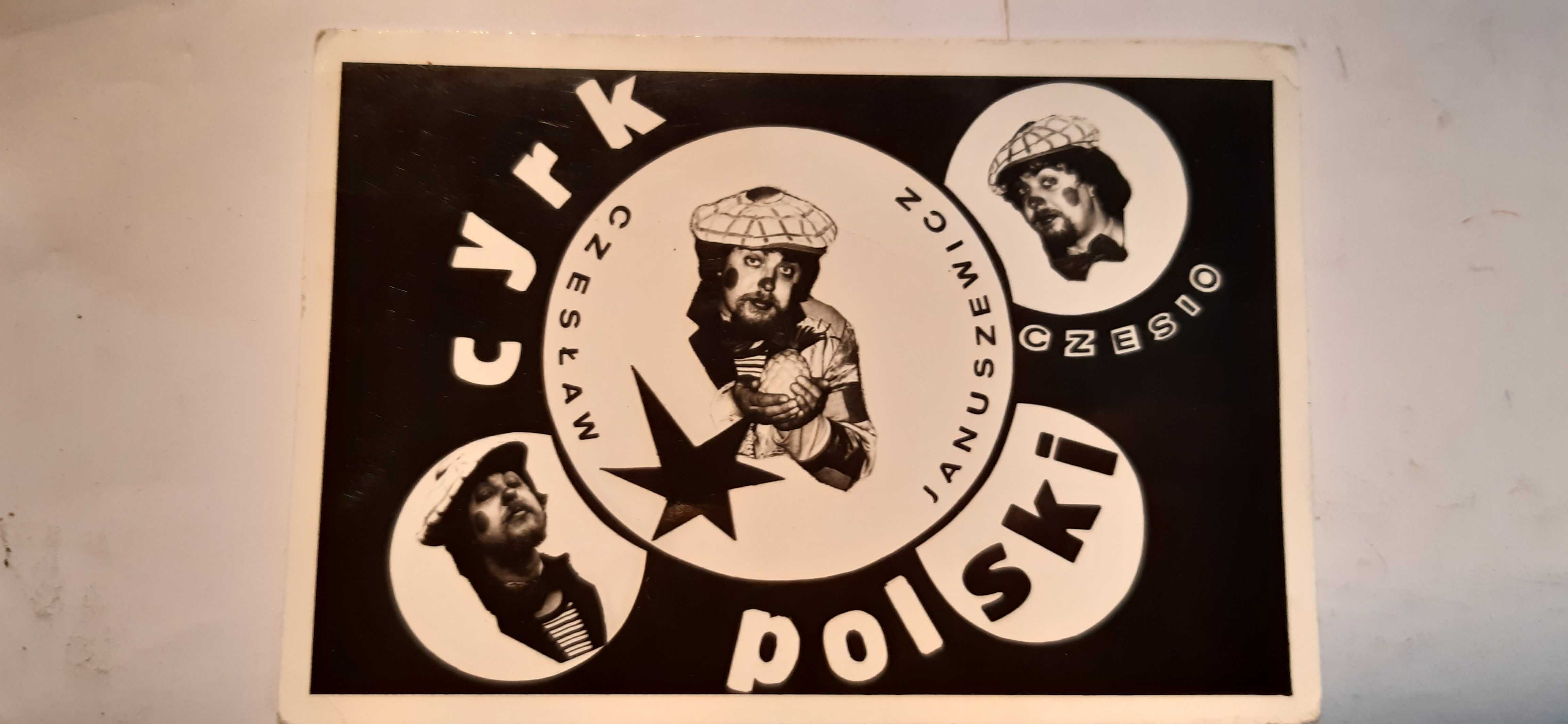 stare zdjęcie ulotka  cyrk polski czesław januszewicz z autografem prl