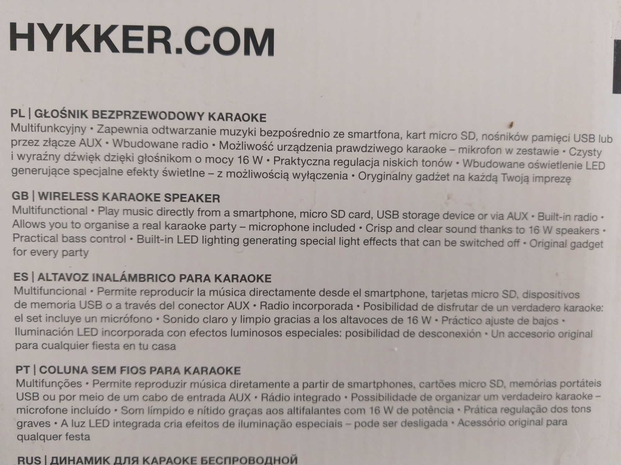 OKAZJA Głośnik bezprzewodowy karaoke z mikrofonem USB Bluetooth Wysyła