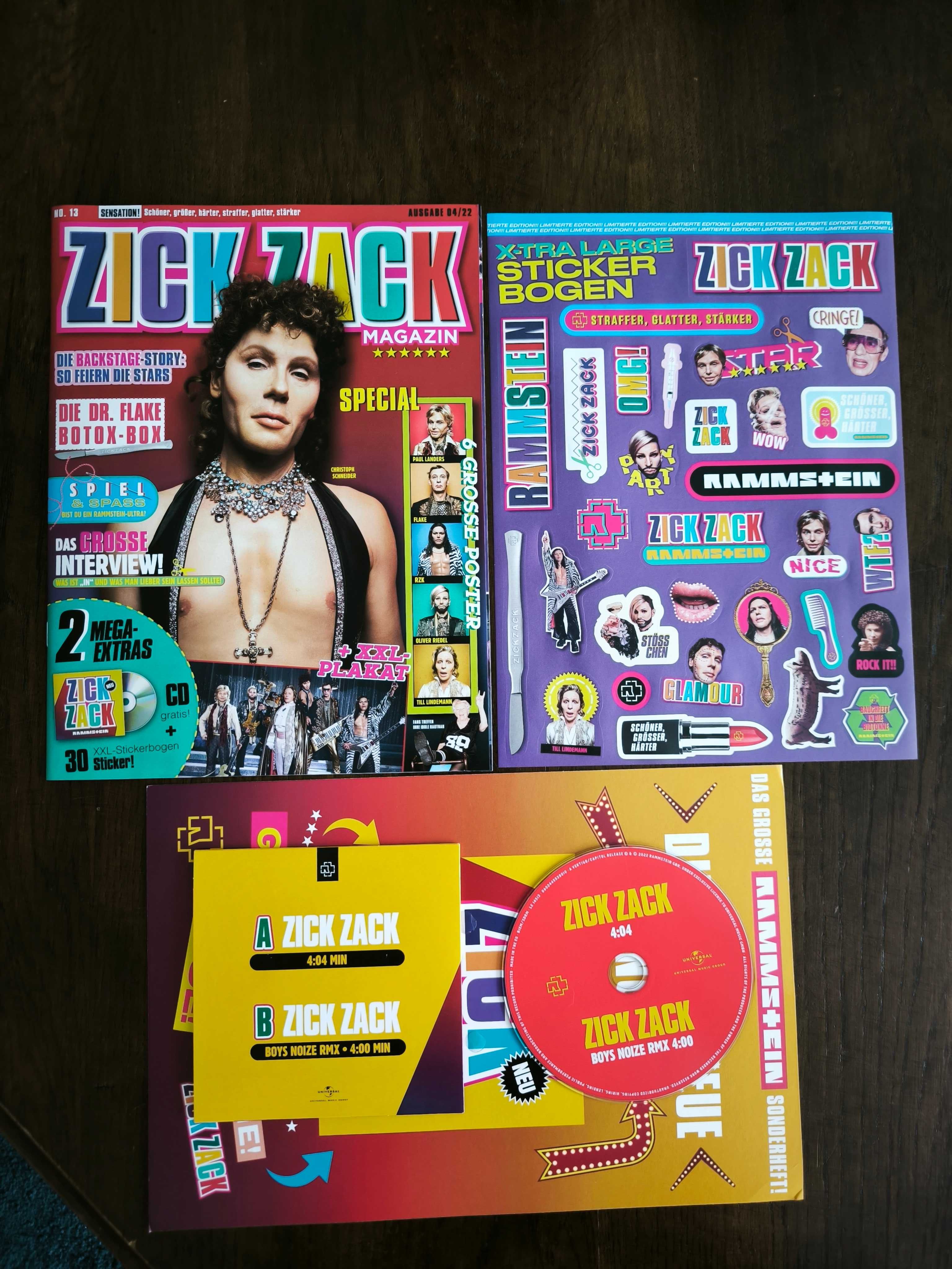 Nowy Magazyn Zick Zack Rammstein + CD Single Zick Zack