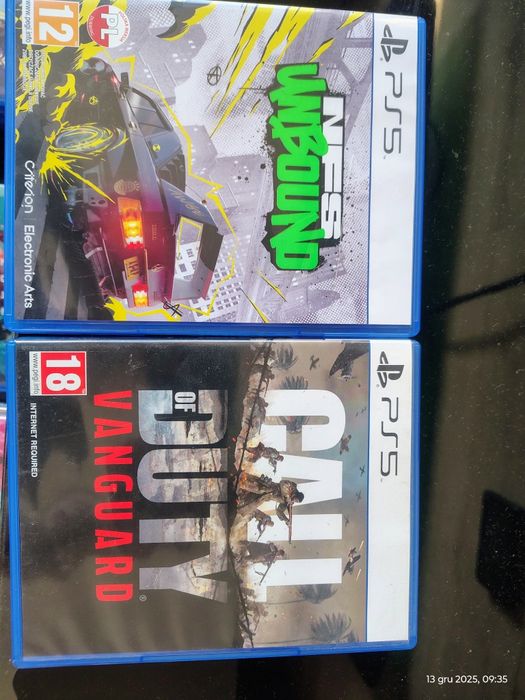 Gry Ps5 (Minecraft, Cod vanguard, NFS unbound)