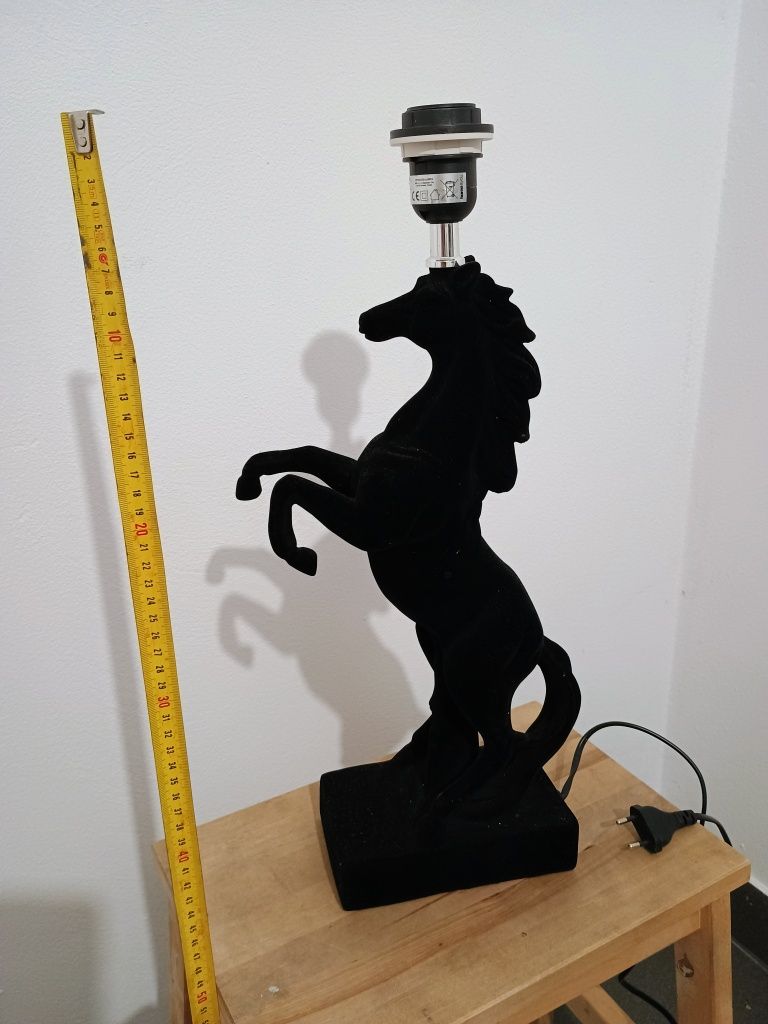 Lampa stojąca , biurkowa,  koń, czarna, loft , 50 cm